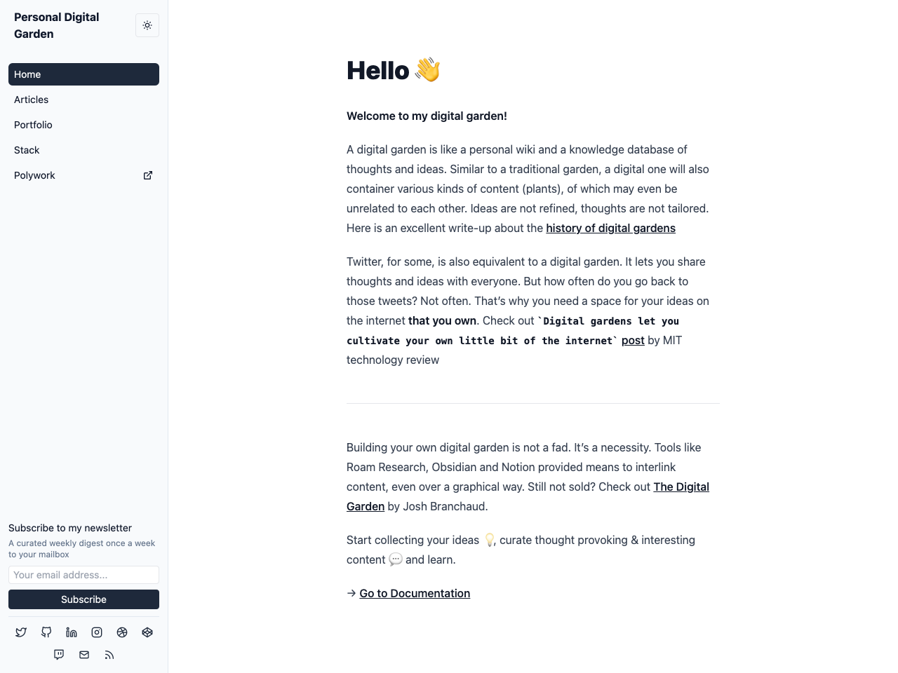 Digital Garden screenshot