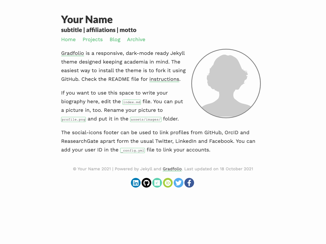 Gradfolio screenshot