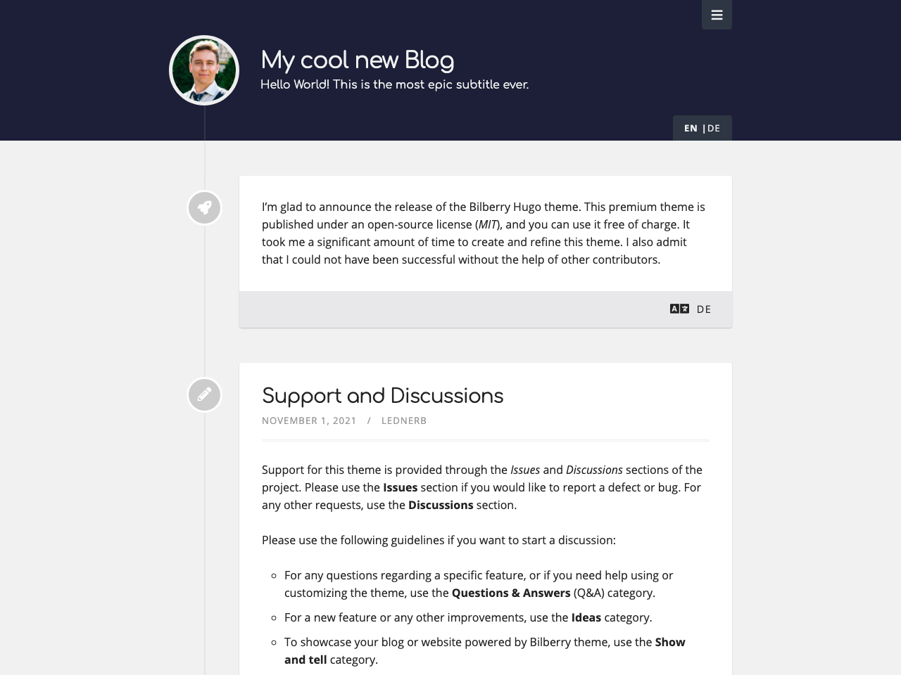 Bilberry Hugo screenshot