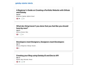 Gatsby Starter Devto screenshot