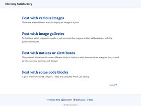 Eleventy Satisfactory screenshot