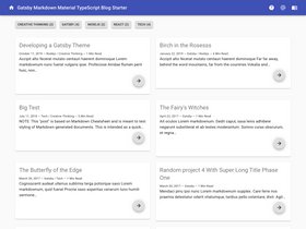 Gatsby Markdown Material TypeScript/TSX Responsive Blog Starter screenshot